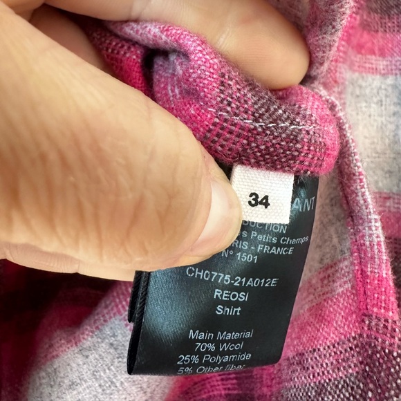 Isabel Marant Etoile Reosi Plaid Button-Down Top (Size 34/2) - Picture 7 of 11